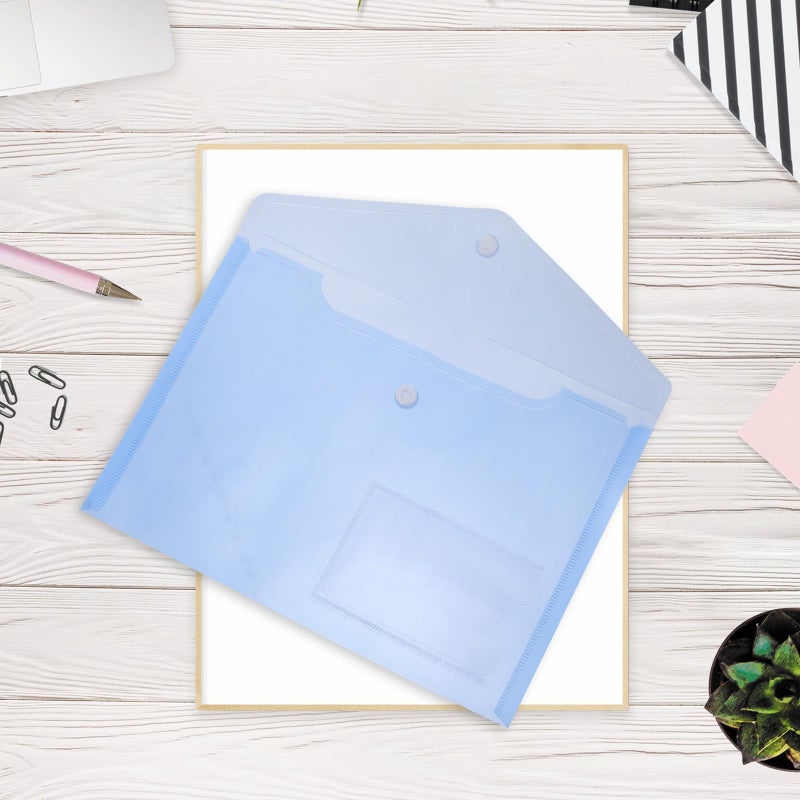 A5 Plastic Snap Button File Folders 30Pcs with Pocket for Office Document Storage - Image 4