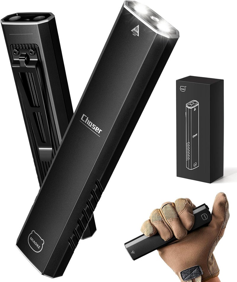 MIAOKE Rechargeable Slim EDC Flashlight 3000 Lumens with UV and White LED Light - Image 1