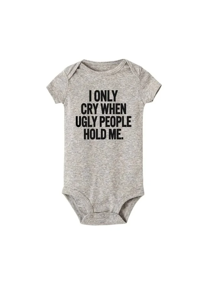 ماتشينج فاميلي اوتفيتس رومبير للأطفال - أبكي فقط عندما يحملني الغرباء | جمبسوت قطني ناعم ومرح لحديثي الولادة للأولاد والبنات