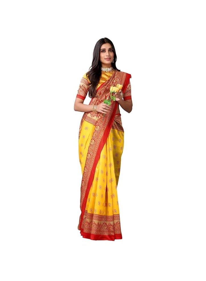 مملكة الإكسسوارات ساري حريري مطبوع للسيدات مع بلوزة - Image 2