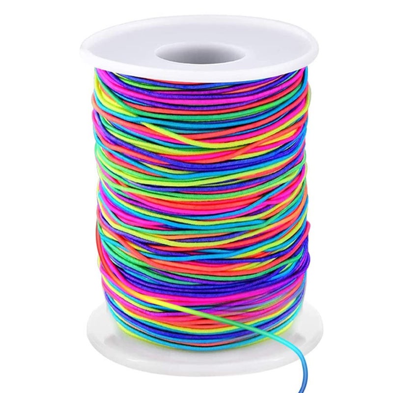 Elastic String for Bracelets 1mm x 330 Feet Sturdy Rainbow Elastic Cord for Jewelry Making Necklaces Beading and Crafts