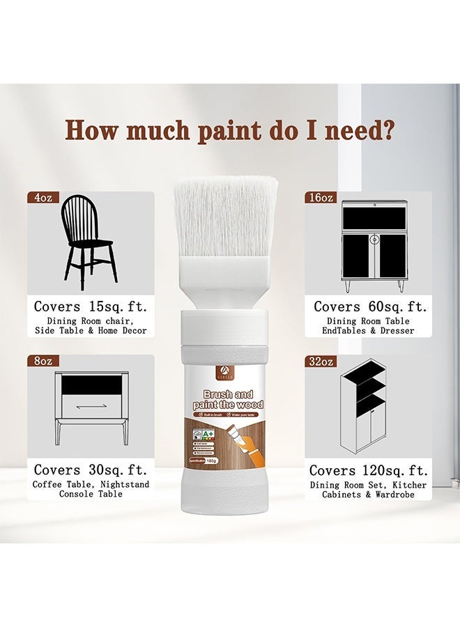 نوفا فرشاة وطلاء الخشب، قلم تصحيح الطلاء متعدد الأسطح سعة 5 أونصات، لإعادة تشطيب الأبواب والخزانات والأثاث والخشب (أبيض) - Image 4