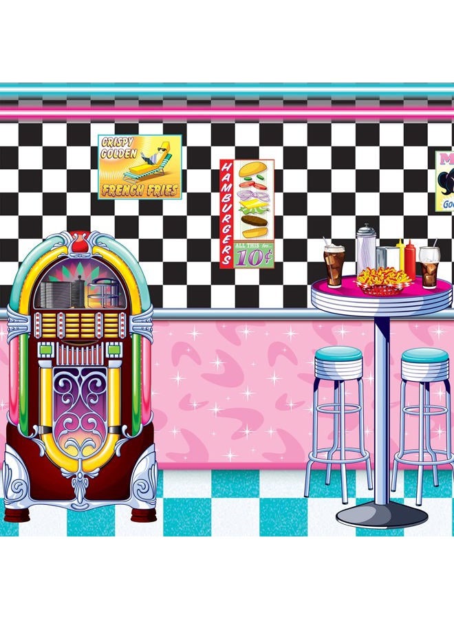 Beistle 50s Soda Shop Photo Backdrop - Image 4