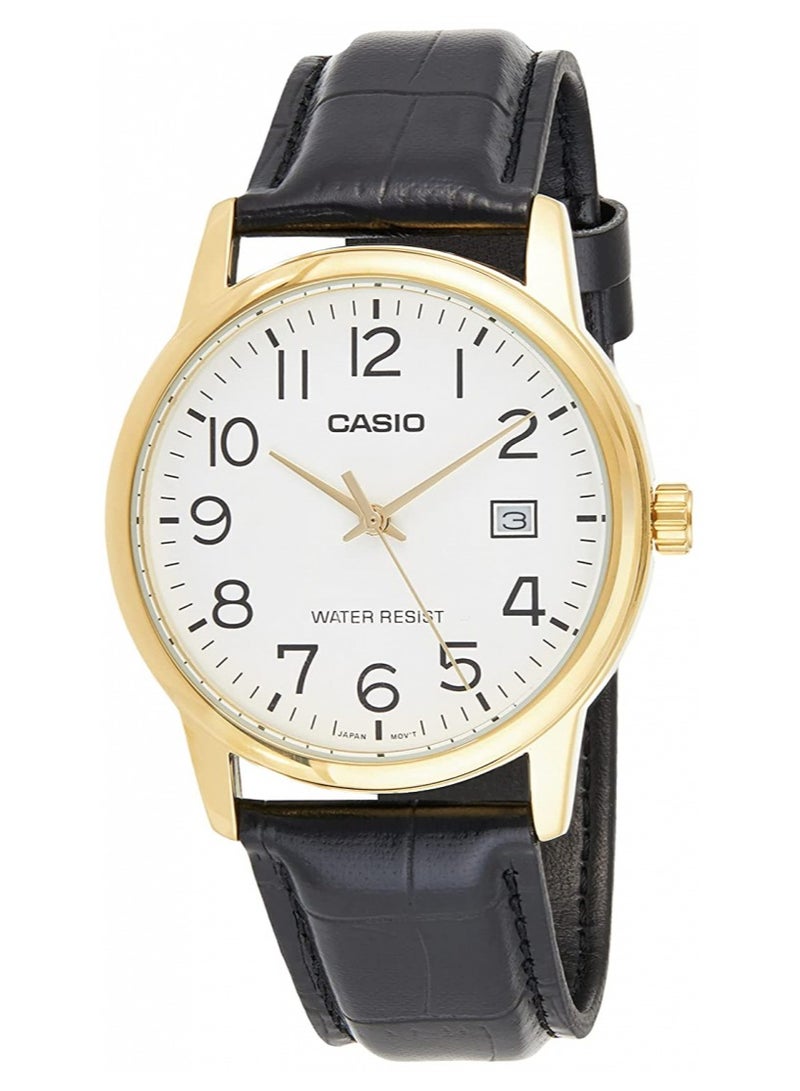 Casio MTP-V002GL-7B2UDF Quartz Watch for Men - Analog Display, Leather Strap - Image 1