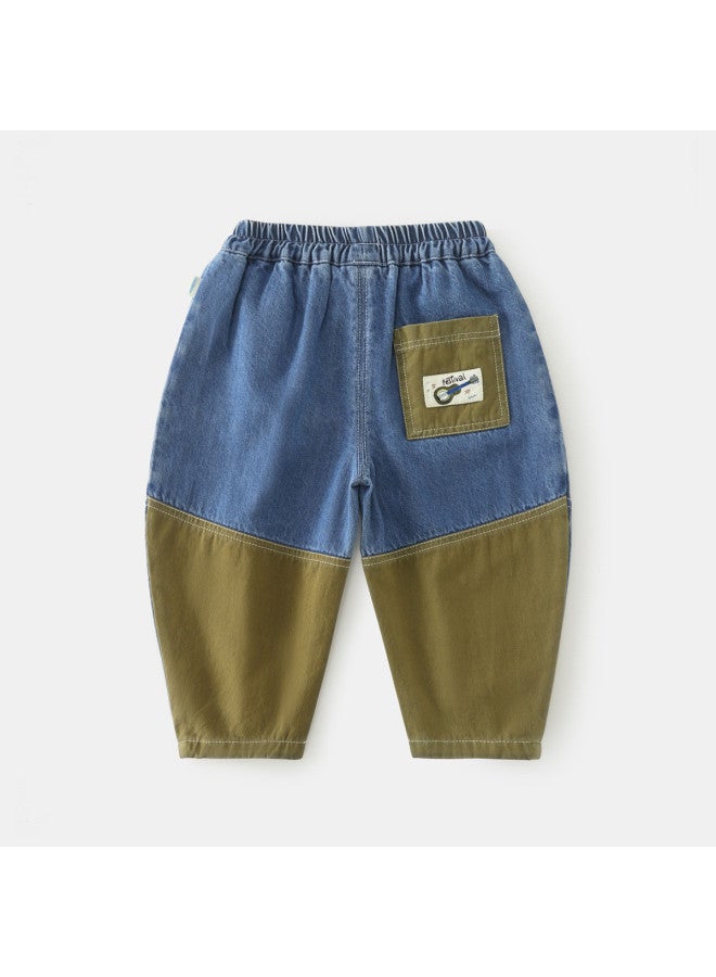 Patchwork Jeans] Boys' Pants Spring/autumn Style Jeans Baby Long Pants Outdoor Casual Girls' - Image 3