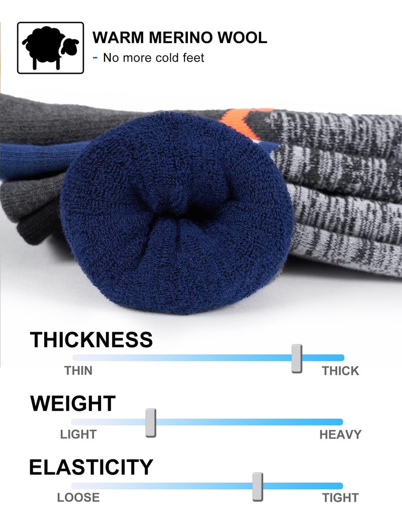 FITRELL 2 Pack Men's and Women's Ski Socks Full Cushioned Winter Merino Wool Thermal Knee High Warm Socks for Skiing Snowboarding, Blue, Large, Shoe Size 9-12 - Image 3