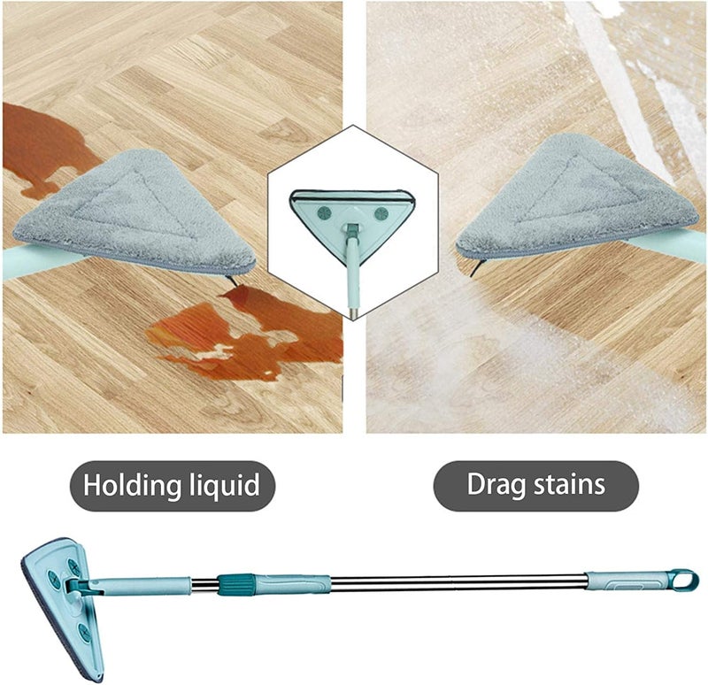 Deoxys Wall Cleaner with Long Handle 72 Inches Wall Mop Triangle Rotatable Adjustable Cleaning Mop Dry Wet Ceiling Washer and Baseboard Duster Scrubber with Extension Pole - Image 2