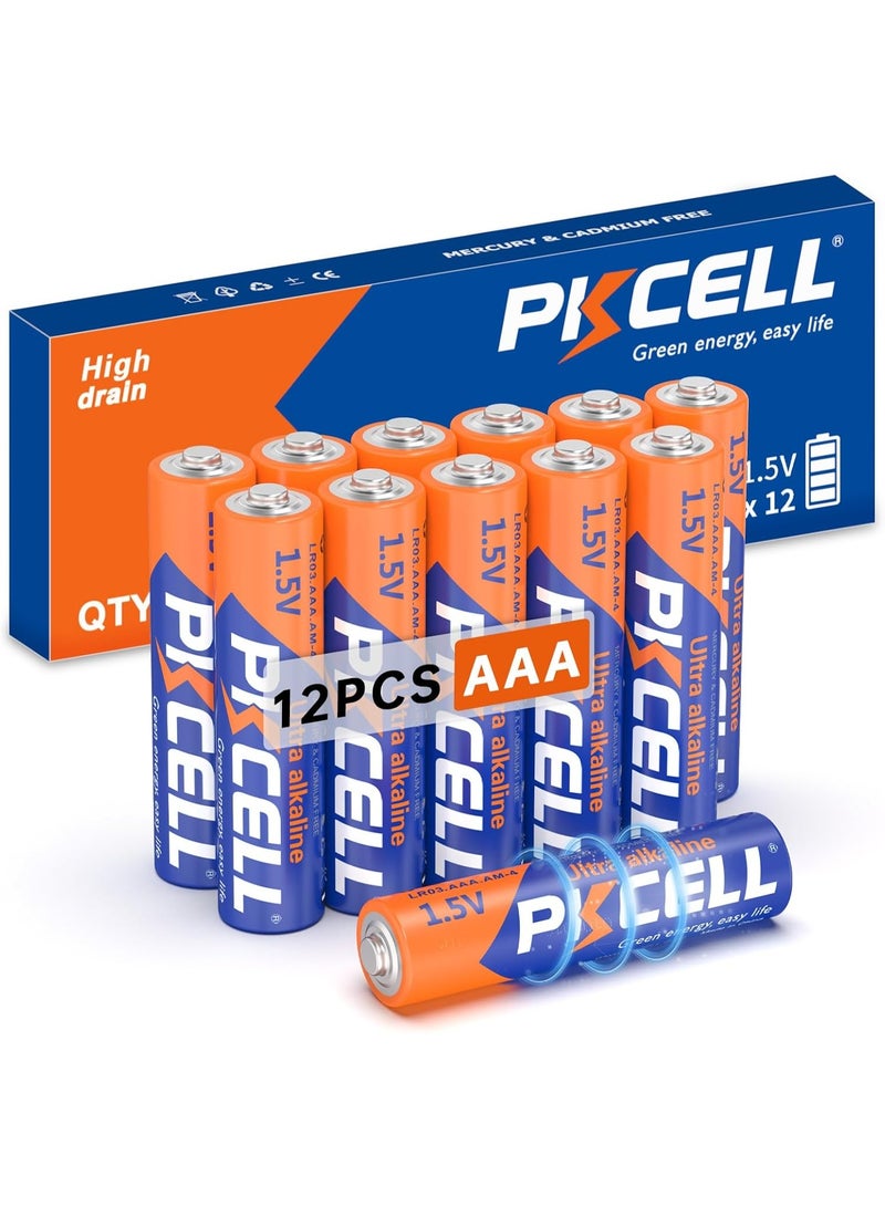 PKCELL AAA Batteries 12 Pack, Triple A Batteries, 1.5V High-Performance Alkaline Battery for Flashlights Keyboards Clocks Toys Remote Controls, 10-Year Shelf Life - Image 2