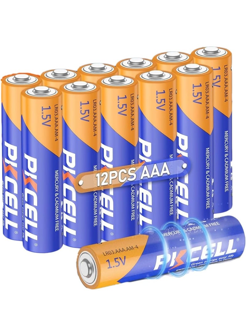 PKCELL AAA Batteries 12 Pack, Triple A Batteries, 1.5V High-Performance Alkaline Battery for Flashlights Keyboards Clocks Toys Remote Controls, 10-Year Shelf Life - Image 1