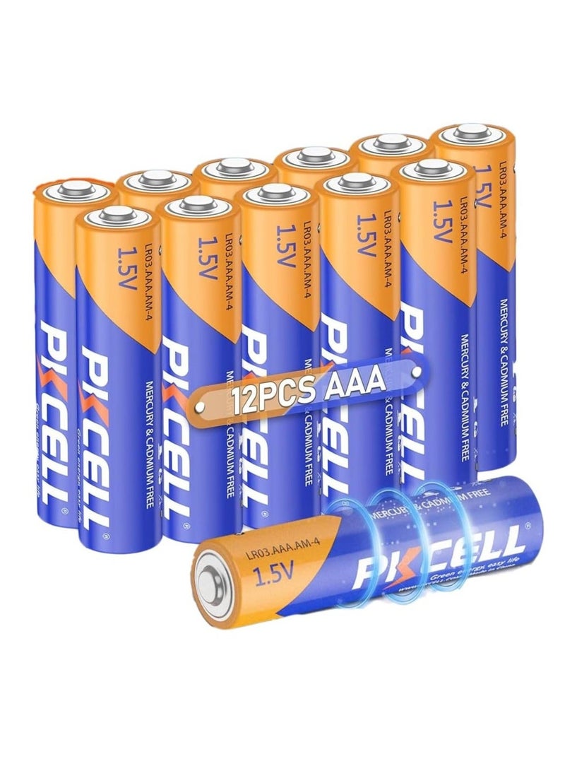 PKCELL AAA Batteries 12 Pack, Triple A Batteries, 1.5V High-Performance Alkaline Battery for Flashlights Keyboards Clocks Toys Remote Controls, 10-Year Shelf Life - Image 1
