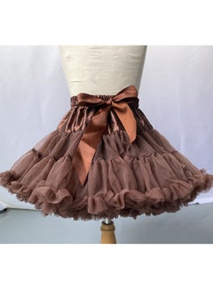 Generic Children's Fluffy Skirt Half Skirt Princess Skirt Brown 