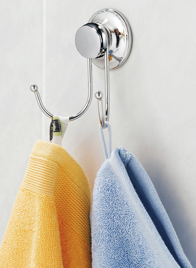 Everloc Vacuum Suction Double Robe Hooks Chrome - Image 1