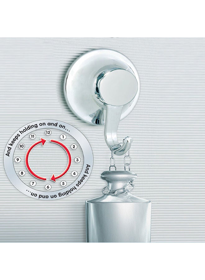 Everloc Vacuum Suction Double Robe Hooks Chrome - Image 4