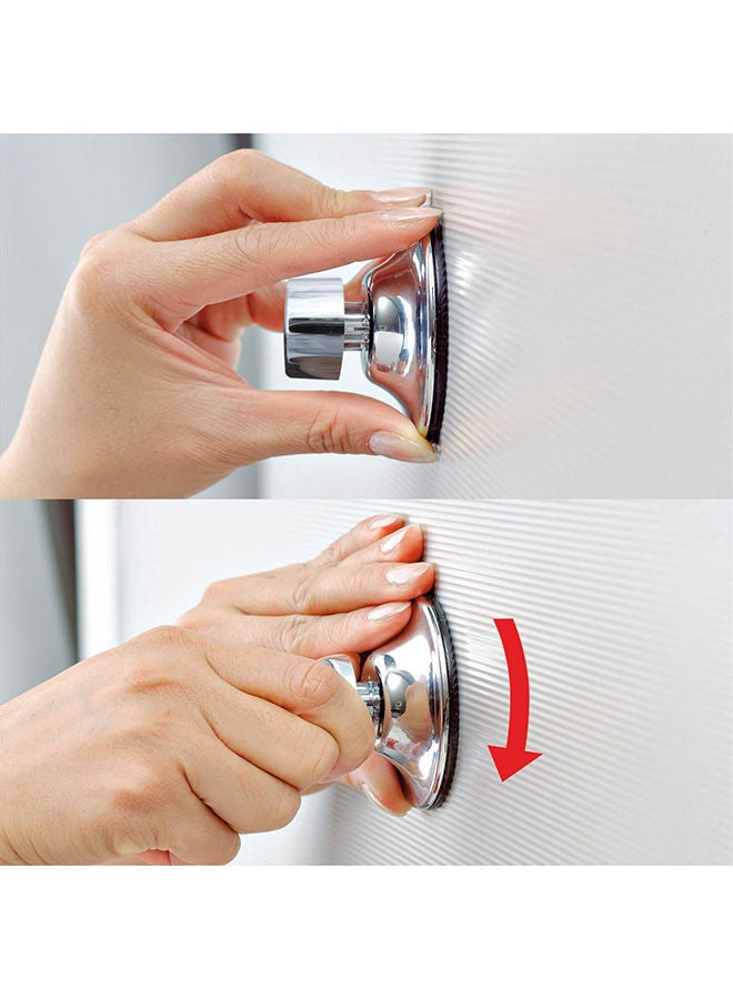 Everloc Vacuum Suction Double Robe Hooks Chrome - Image 3