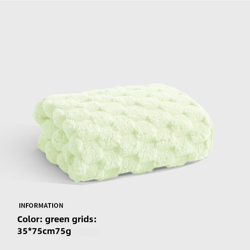 Sanli towel hair drying cap for women thickened super absorbent thickened coral fleece girls makeup beauty headscarf bath towel Grass green towel (74*34)
