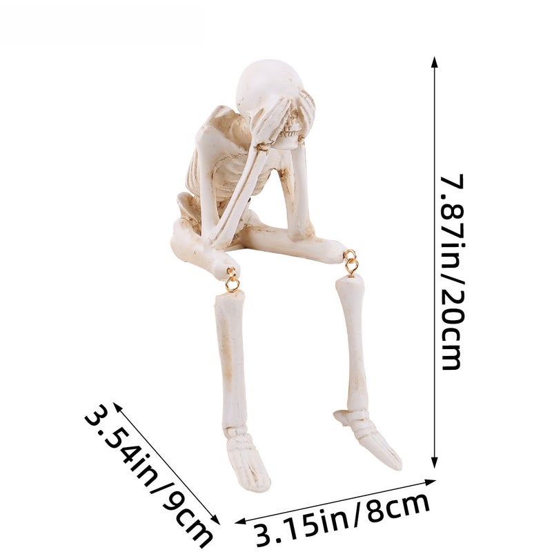 Halloween Skull Resin Decor No Evil Skeleton K2-15 don't look at skeletons