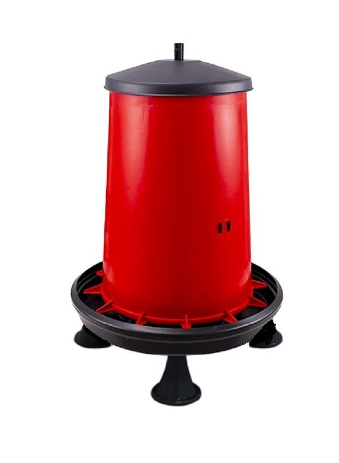 River Hopper Feeder with Lid 20Ltr, Adjustable, Red And Black, High Quality, (Made in Italy) - Image 1
