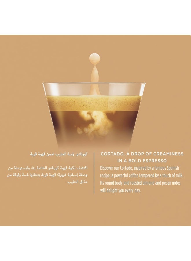 Nescafe Dolce Gusto Cortado Espresso Macchiato 16 Coffee Capsules Cortado 100.8grams Single - Image 2