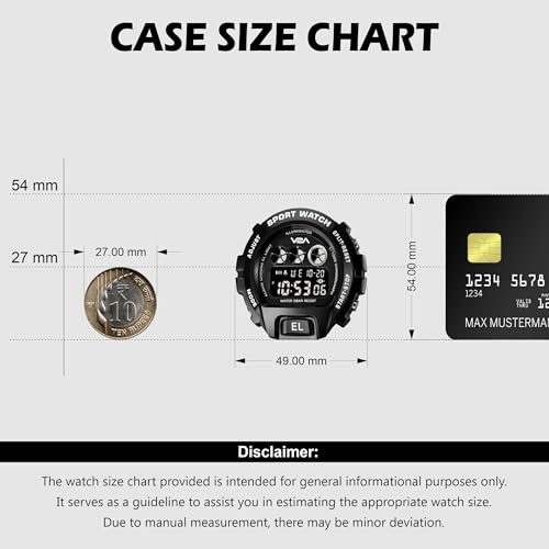 V2A Resin Deep Black Dial Digital Watch for Men and Boys - Sports Watch With Dual Time, Waterproof - Gift for Brother, Husband, Birthday - Black Band - Image 5