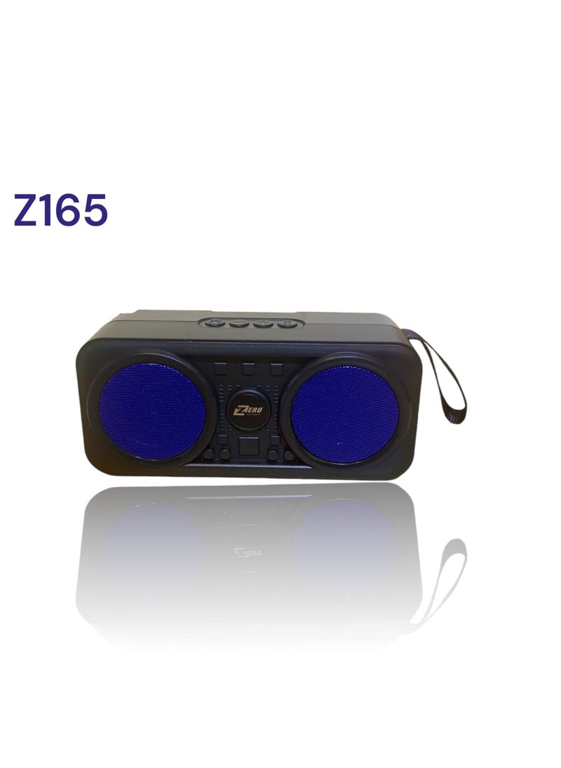 Zero - A solar-powered rechargeable radio that supports a flash drive and a memory card and runs on solar energy with a black Z165 flashlight - Blue - Image 1