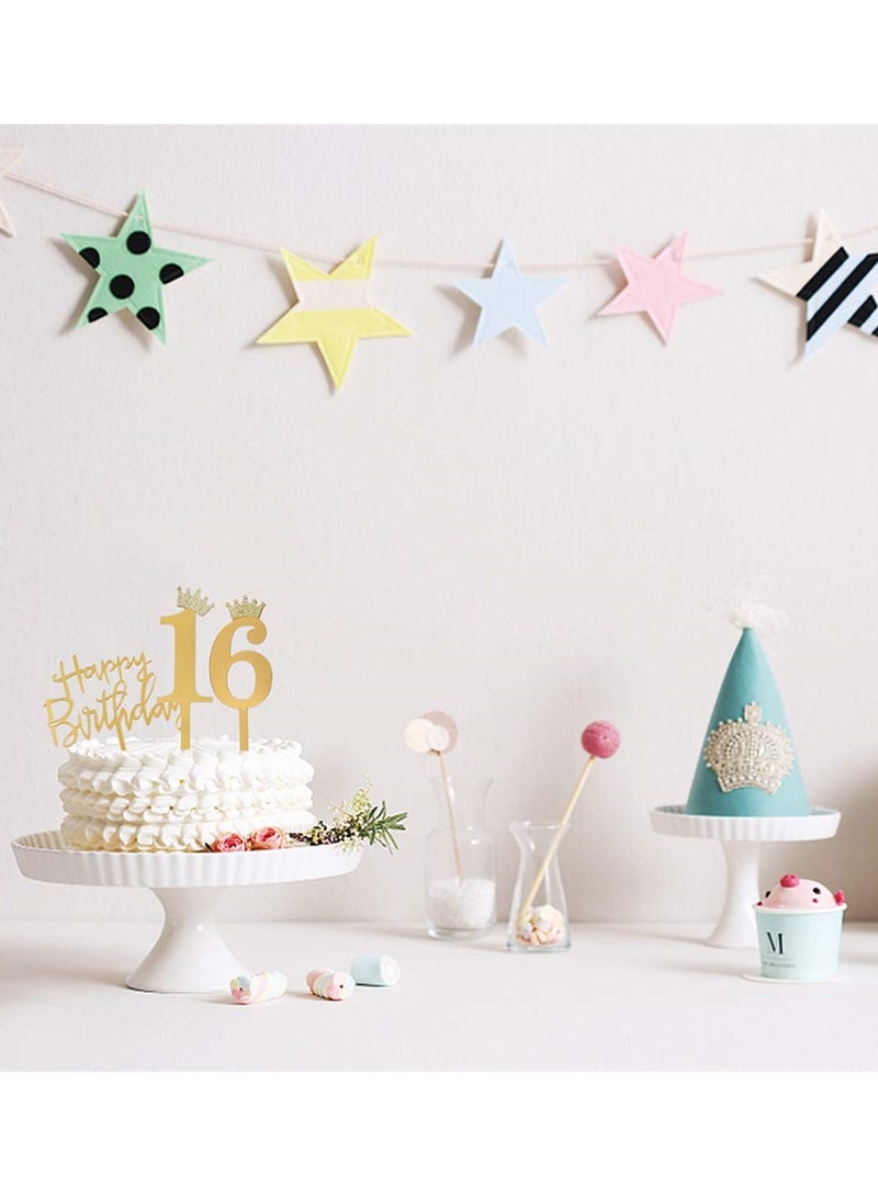 إكسفور عيد ميلاد سعيد لتزيين الكيك بأرقام أكريليك 0-9 تاج  مجموعة من 11 لتزيين لوازم حفلات الحلوى - Image 4