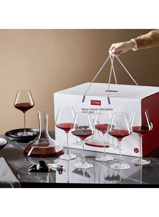 Cheer Wine Glass Decanter Set German Imported Crystal Glass Burgundy Wine Gl Barware Gift Box - Image 1