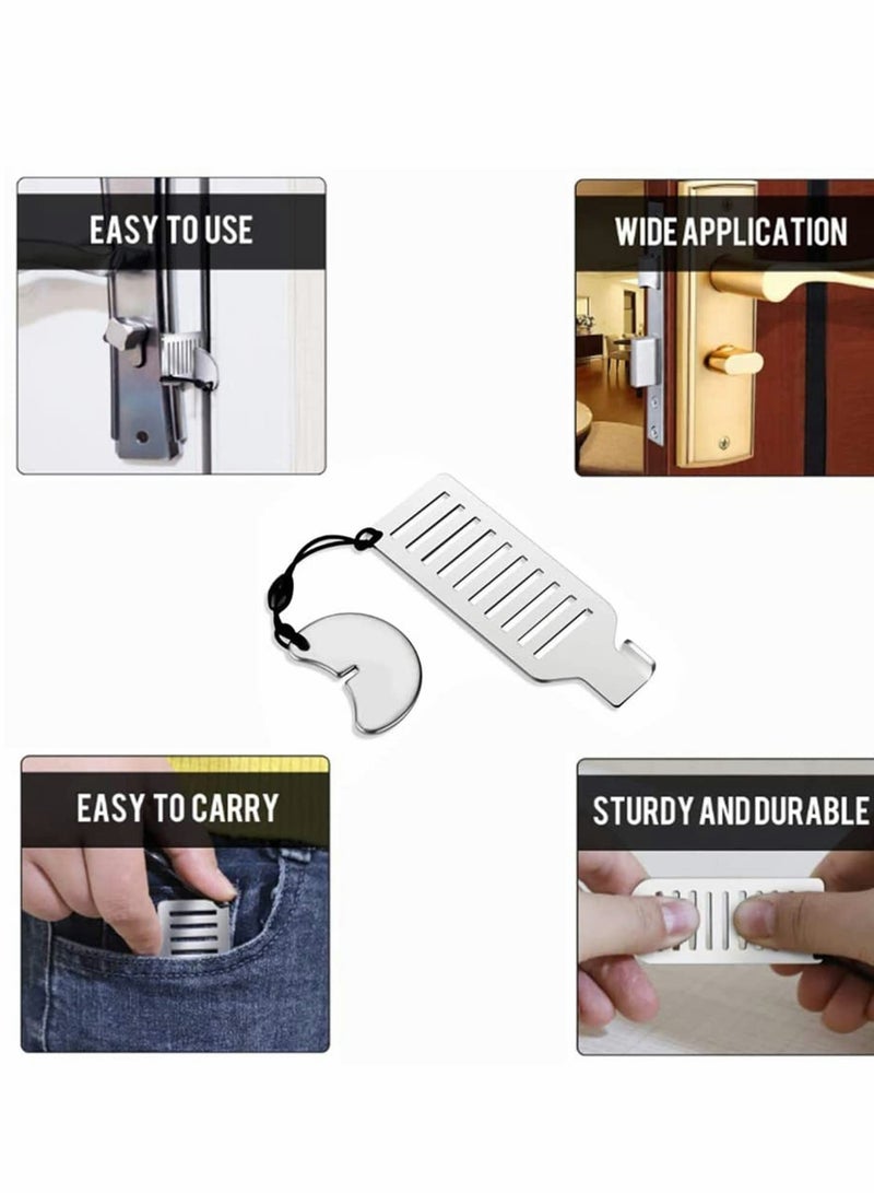 Portable Door Lock, Travel Lock Punch-Free Security Privacy Portable Security Door Stop Stainless Steel Travel Door Lock - Image 4