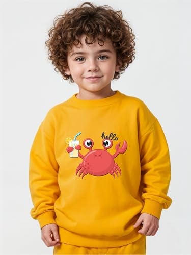 minicult Cotton Blend Regular Crew Neck Full Sleeves Sweatshirt For Kids With Fun Prints(Shark)(Pack Of 3)(3-4 Years), Multicolor - Image 4