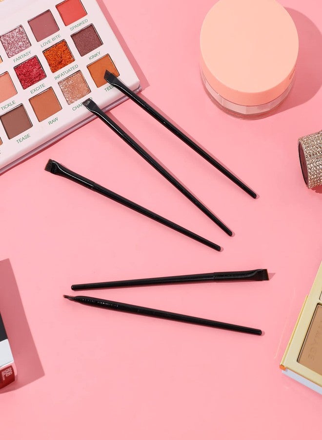 Sliverdew 12 Pcs Angled & Slanted Eyeliner Brushes - Flat Tapered Eyebrow Tint & Concealer Brushes - Professional Eye Makeup Brush Set - Image 2