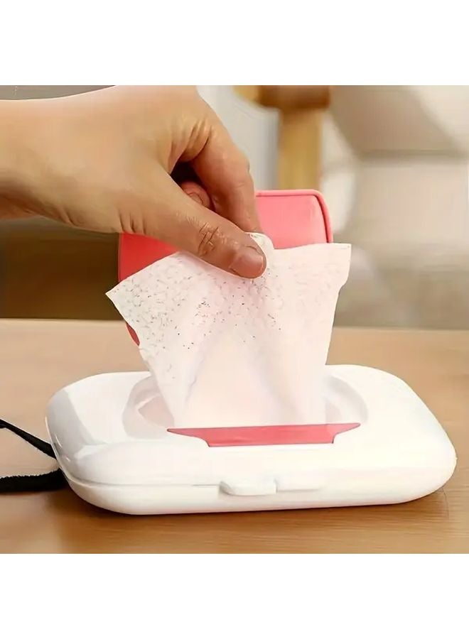 Portable Wet Wipe Case Rose Color Compact Durable Plastic Holder Box Hygienic Compartments - Image 4