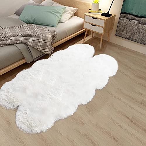 Latepis Sheepskin Rug 4X6 White Faux Fur Rug for Bedroom Bedside Fluffy Rugs for Living Room Fuzzy Plush Soft Rugs Luxury Home Decor - Image 2