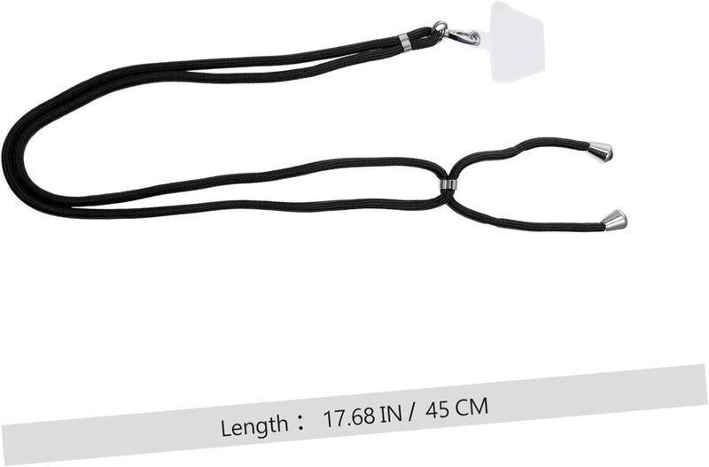 Adjustable Mobile Phone Lanyard with 2 Pads Universal Nylon Neck Strap for Cell Phone Hanging for Everyday Use Black - Image 2