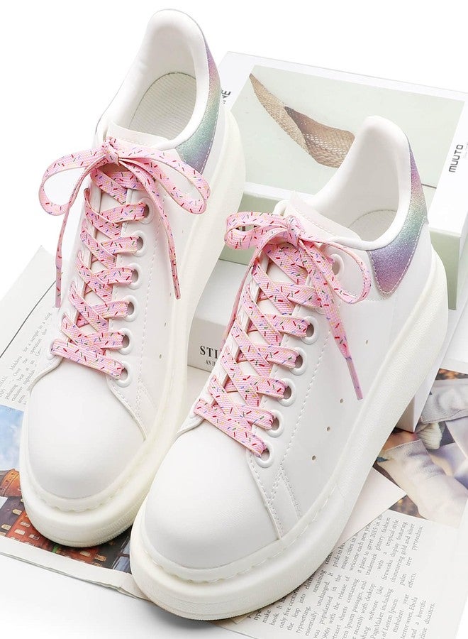 DANHUA Colored Printed Flat Shoelaces: 2 Pair Patterned Shoe Laces for Sneakers, 07 Pink Ice Cream, 47Inch (120CM) - Image 4