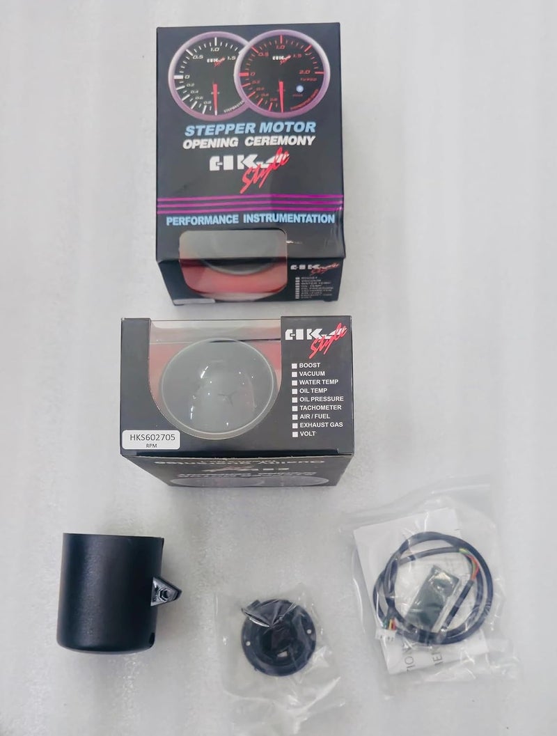 AUTO MT سلسلة عدادات HKS لوحة القيادة ضغط الزيت، درجة حرارة الزيت، توربو، فولت، فراغ، مقياس تاشو، تعزيز، درجة حرارة خارجية، نسبة الهواء إلى الوقود، مقياس درجة حرارة الماء. - Image 1