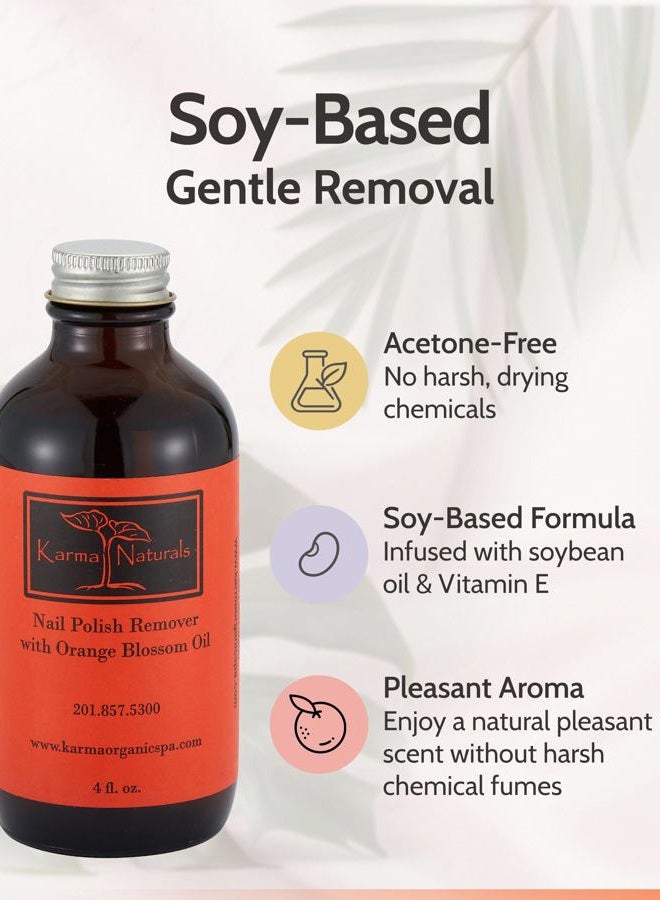 karma organic Karma Naturals Nail Polish Remover with Orange Blossom - Non Toxic, Vegan, Cruelty Free, Acetone free - Nails Strengthener for Fingernails - 4 fl. Oz. - Image 2