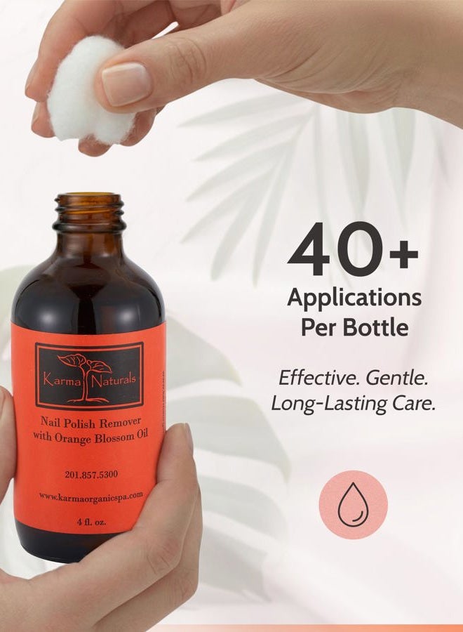 karma organic Karma Naturals Nail Polish Remover with Orange Blossom - Non Toxic, Vegan, Cruelty Free, Acetone free - Nails Strengthener for Fingernails - 4 fl. Oz. - Image 5