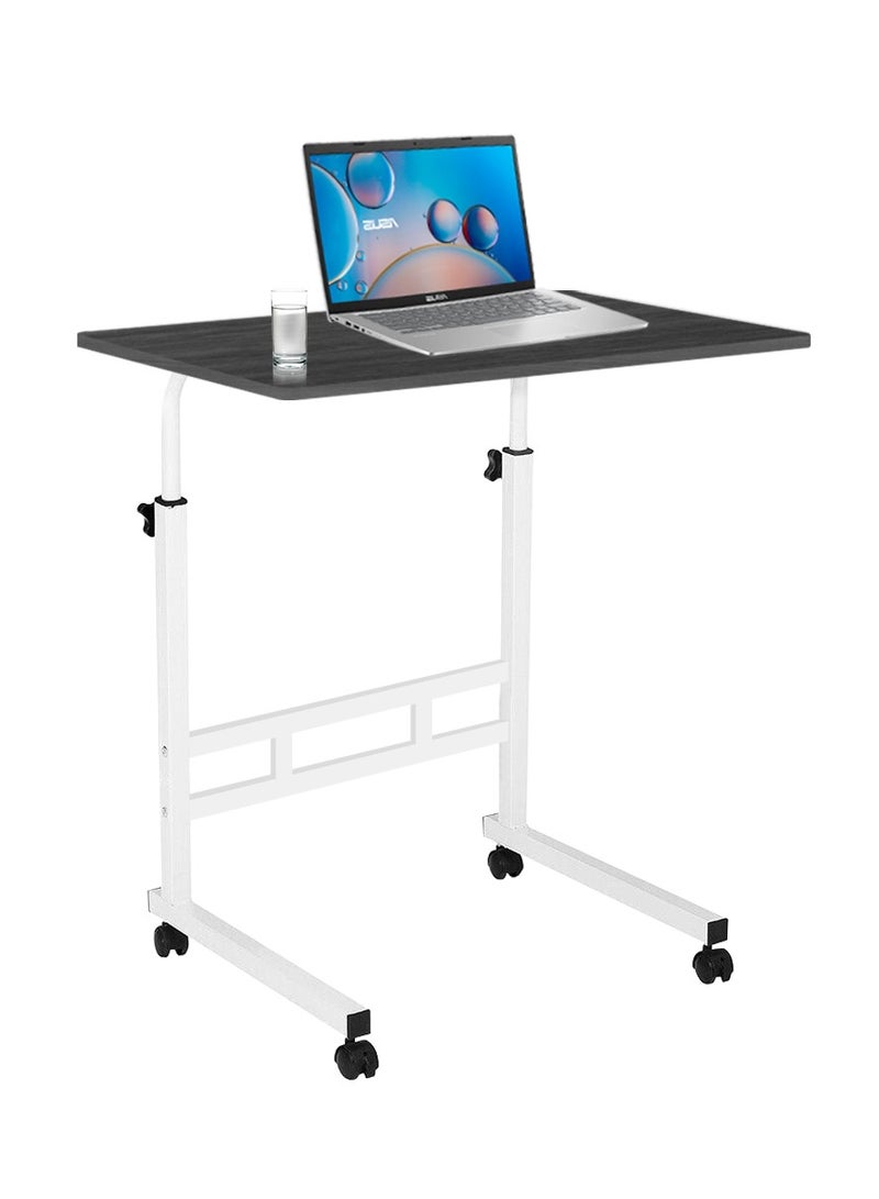 DubaiGallery طاولة قابلة للتعديل الارتفاع بجانب السرير، إطار فولاذي وعجلات دوارة للمنزل والمستشفى والإفطار - Image 1
