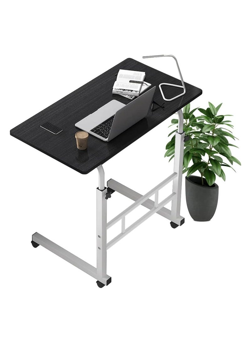 DubaiGallery طاولة قابلة للتعديل الارتفاع بجانب السرير، إطار فولاذي وعجلات دوارة للمنزل والمستشفى والإفطار - Image 2