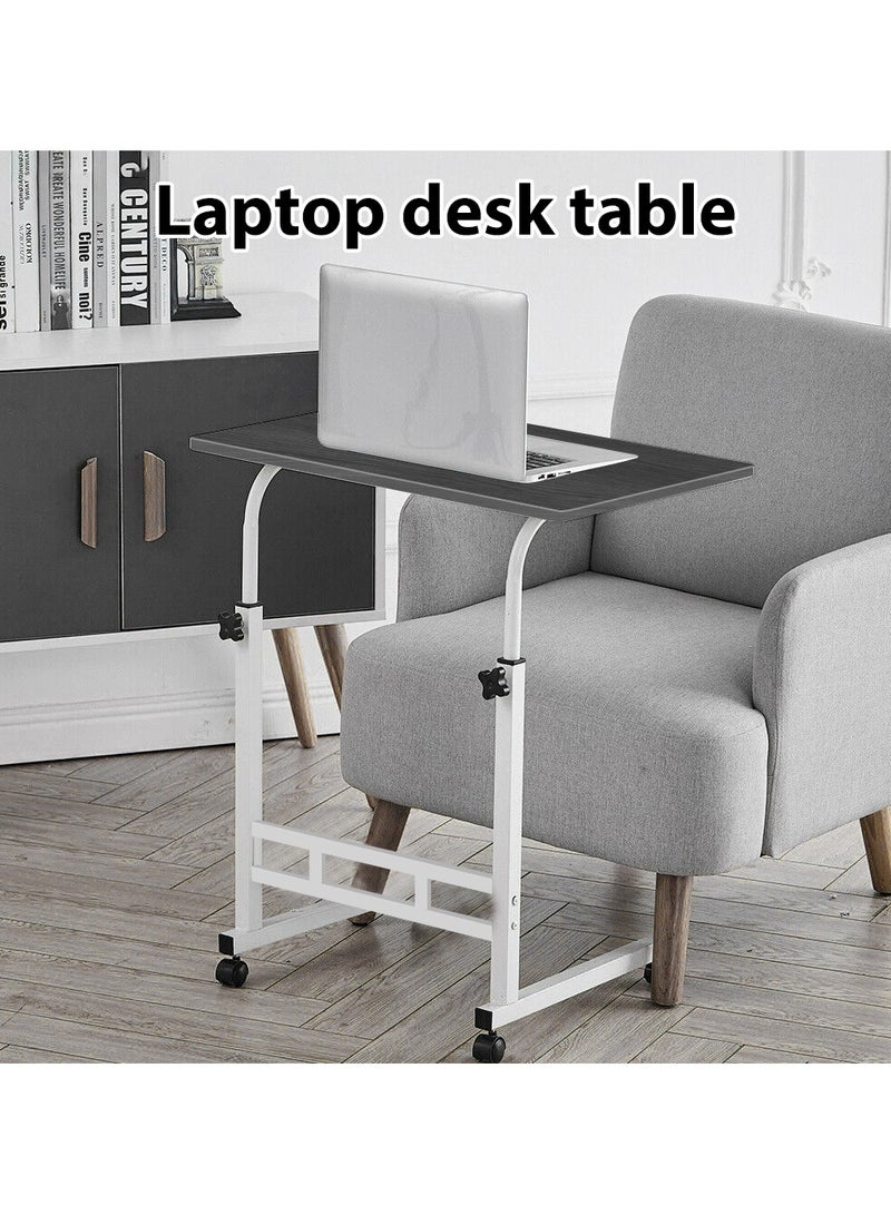 DubaiGallery طاولة قابلة للتعديل الارتفاع بجانب السرير، إطار فولاذي وعجلات دوارة للمنزل والمستشفى والإفطار - Image 3