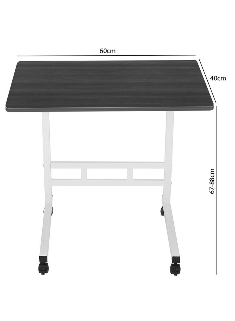 DubaiGallery طاولة قابلة للتعديل الارتفاع بجانب السرير، إطار فولاذي وعجلات دوارة للمنزل والمستشفى والإفطار - Image 4