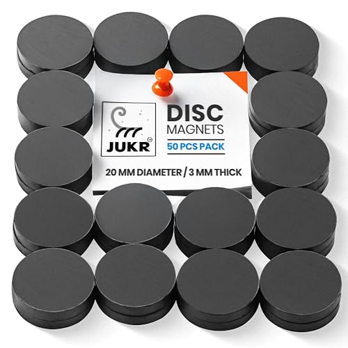 JUKR Small Round Disc Magnets for Whiteboard and Maps, Decorative Fridge Stickers, Art Craft Hobby Work, Home Improvement, School Students DIY Projects (20 mm Diameter, 3 mm Thickness, Pack of 50) - Image 1