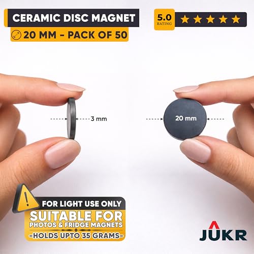 JUKR Small Round Disc Magnets for Whiteboard and Maps, Decorative Fridge Stickers, Art Craft Hobby Work, Home Improvement, School Students DIY Projects (20 mm Diameter, 3 mm Thickness, Pack of 50) - Image 4