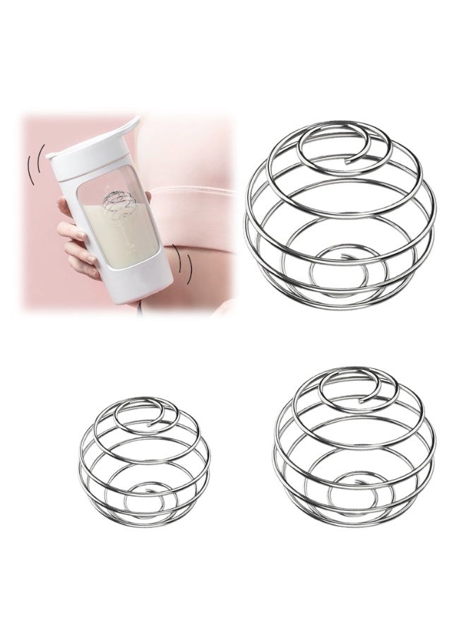 OSHIMA 3PCS Stainless Steel Shaker Balls, Large Size Shaker Balls Protein Shaker Metal Ball Spring Ball Type Blender, Blender Ball Replacement for Protein Mixed Drinks(3 Sizes) - Image 1