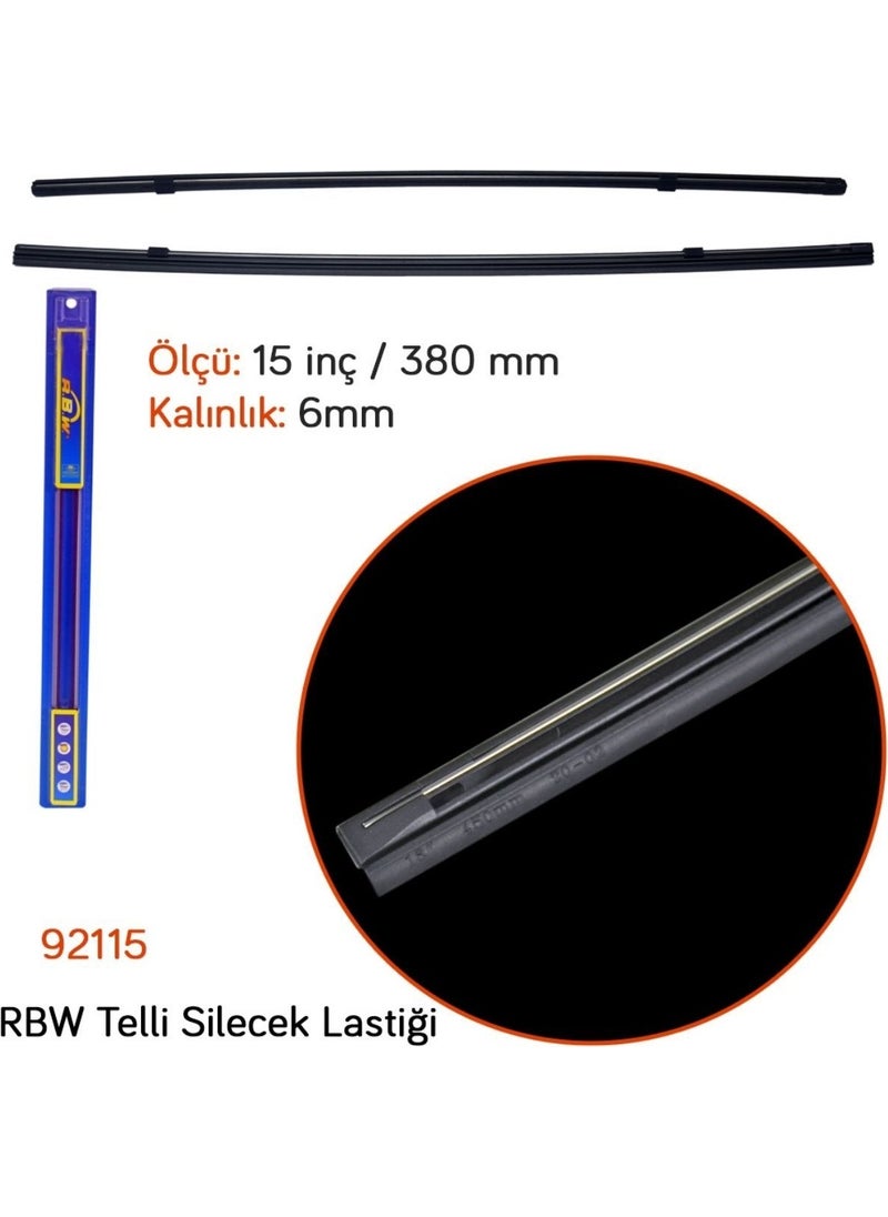 RBW 92115 Wire 15 Inch / 380 mm Wiper Blade (6mm)  - Image 2
