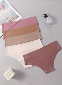 Shein 5pcs/Pack Women's Solid Colored Microfiber Breathable Comfortable Triangle Panties  - Image 4
