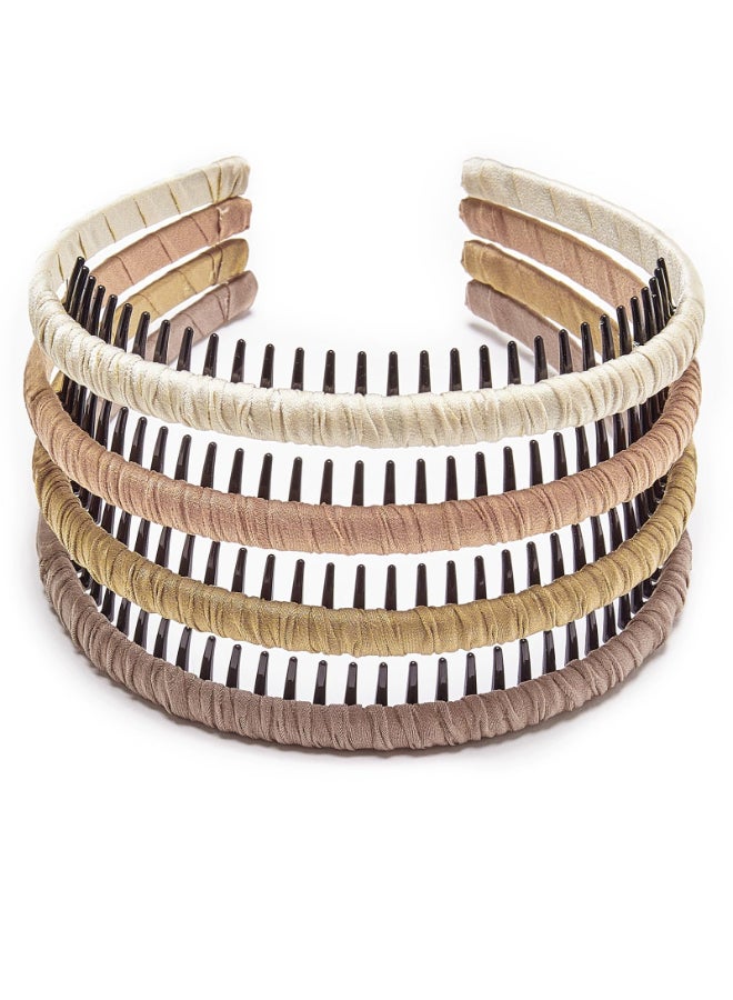STHUAHE4PC Multicolor Protection Resin Teeth Comb Hair Hoop Hairband Headband Hair Accessories by Beauty hair Fashion Headband - Image 2