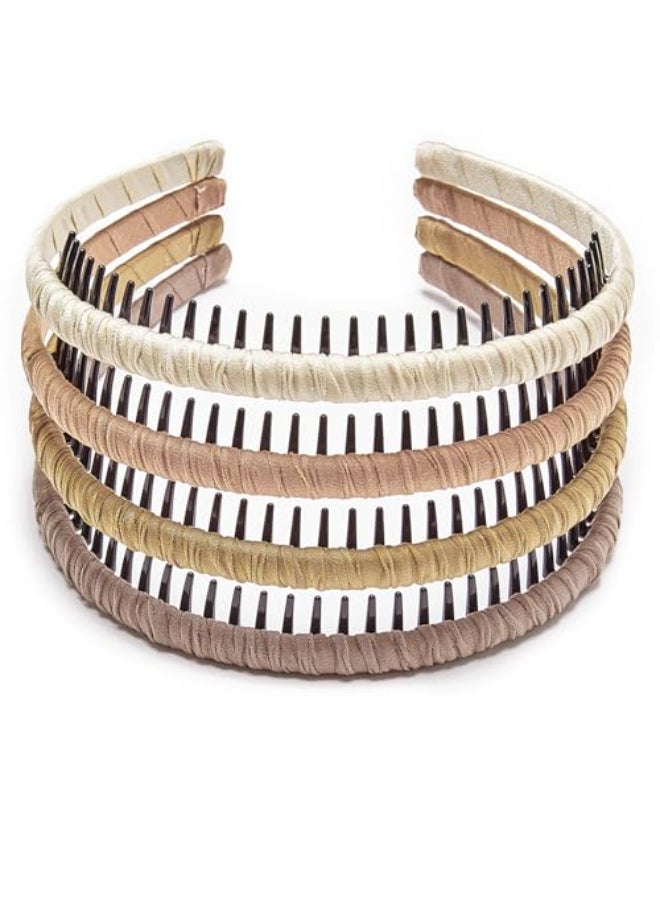 STHUAHE4PC Multicolor Protection Resin Teeth Comb Hair Hoop Hairband Headband Hair Accessories by Beauty hair Fashion Headband - Image 1