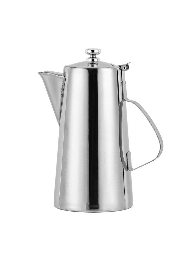 Thickened Stainless Steel Teapot Cold Kettle Hotel Cold Kettle Large Capacity Soup Kettle Restaurant Stuffy Kettle Hotel Flower Tea Kettle-Color:Natural Short Mouth-Capacity:2.0L ] - Image 1
