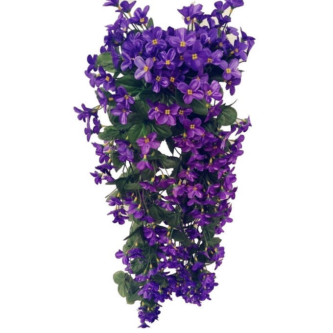 4petals Artificial Flower Hanging Flowers Violet Simulation Vine Wedding Home Decoration Deep Purple