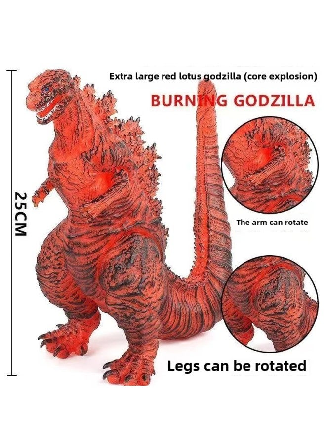 Soft Gum Godzilla Vs. King Kong Red Lotus Star Berserker Monster 2023 Godzilla Movie Series Advantage-Color:Nuclear Energy Red Lotus Long Tail Godzilla - Height 25cm  - Image 1